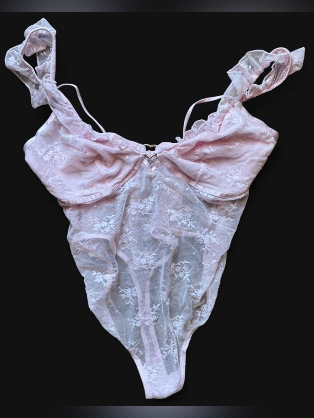 Baby Pink Lace Bodysuit Lingerie Size XL